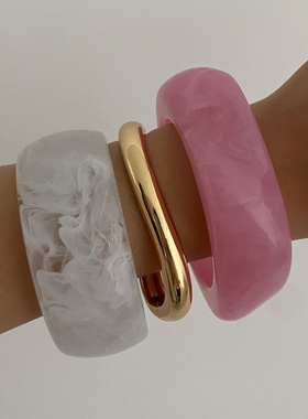 欧美跨境时尚晕染纹理亚克力手镯