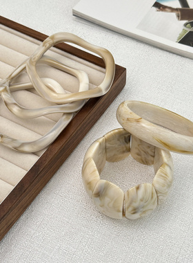 欧美跨境时尚弹力夸张亚克力手镯