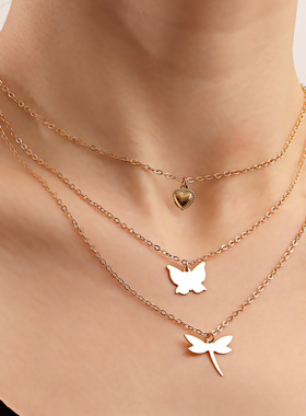 欧美时尚饰品气质蝴蝶蜻蜓组合