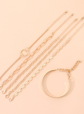 欧美跨境饰品 时尚网红潮款多层手饰 元素ins风组合6件套套装手链