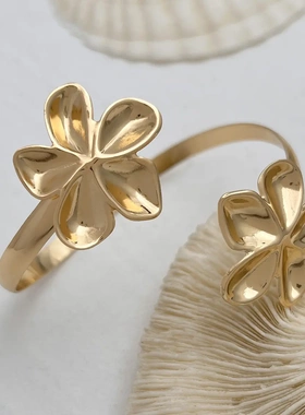 欧美跨境小众花朵开口臂镯手饰品