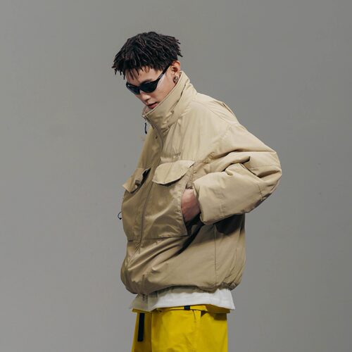 DAIKON Lab 24aw户外机能多袋立领3M新雪丽廓形短款工装棉服外套 - 图0