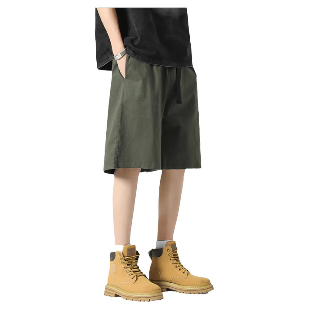 工装短裤男夏季新款纯棉休闲五分裤男士宽松中裤军绿色运动裤,淘宝优惠券,粉丝福利购,淘宝优惠卷