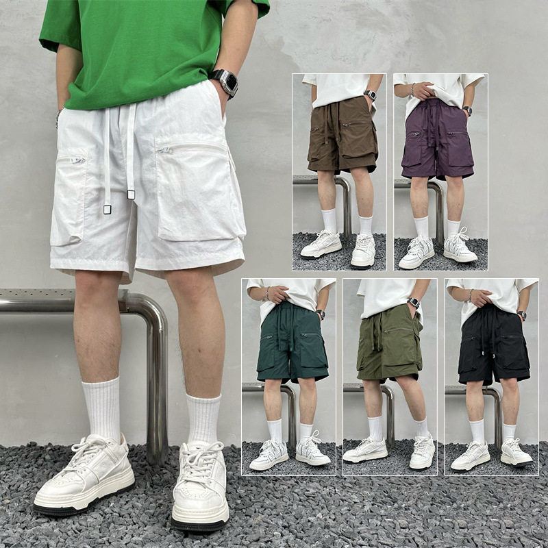 夏季速干多口袋薄款纯色简约宽松工装短裤男士五分休闲潮牌,淘宝优惠券,粉丝福利购,淘宝优惠卷