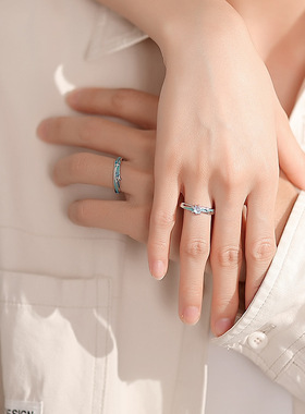 原创极昼与星光情侣对戒渐变珐琅滴胶戒指创意设计月光石星星指环