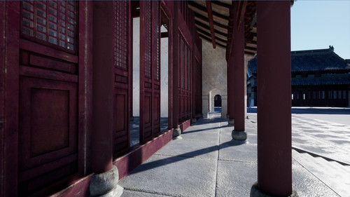UE5虚幻5中国古代寺庙建筑徽派祠堂木桩瓦房村庄国风古镇场景环境 - 图3