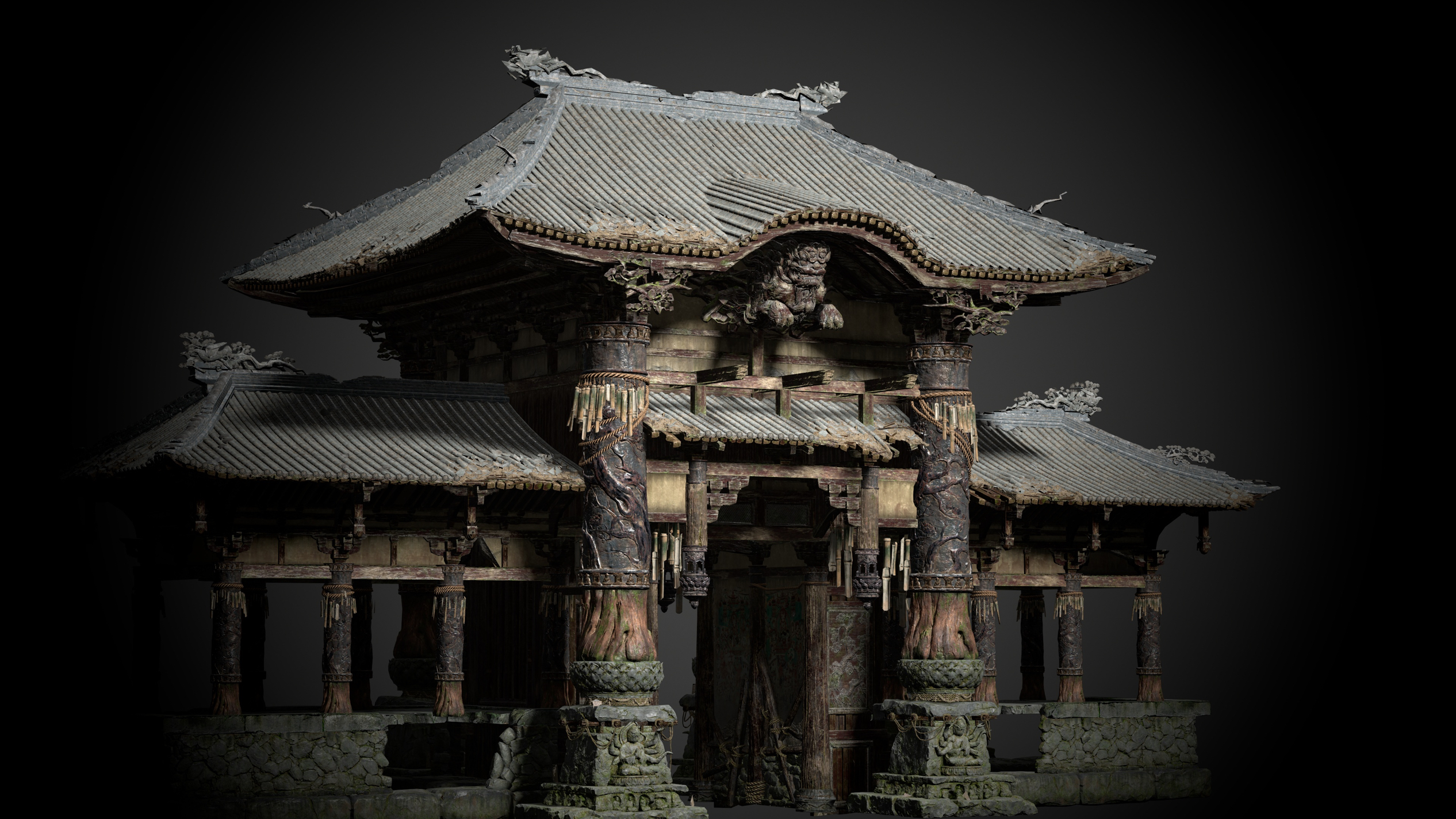 黑神话悟空场景3D模型大殿高精度古风建筑解包3DMAX模型集合包FBX - 图2