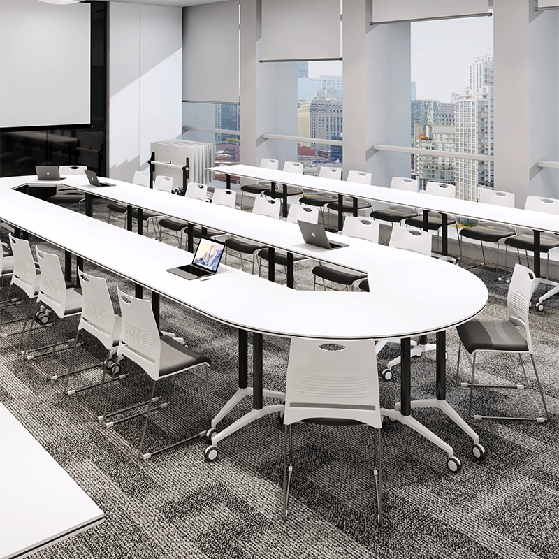 折叠会议桌可移动折叠拼接长条桌教育机构折叠桌培训办公桌椅组合-图3