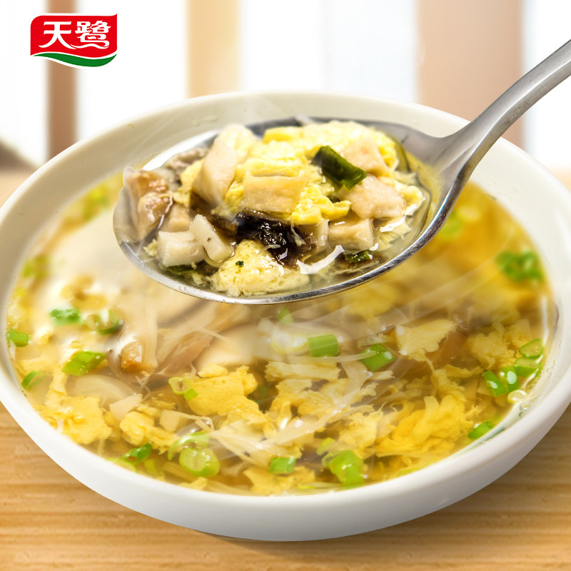 天鹭菌菇蛋花汤冻干即食速溶汤蔬菜汤盒装速食汤冲泡即食蛋花汤_虎窝淘