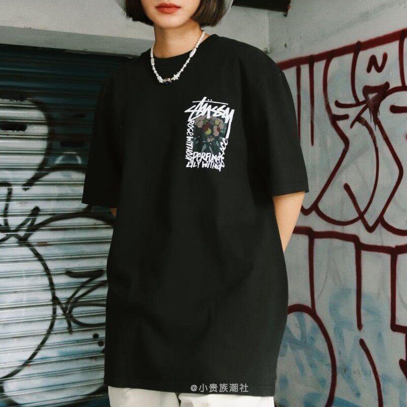 正品STUSSY CAMELLIAS DYED TEE山茶花短袖 