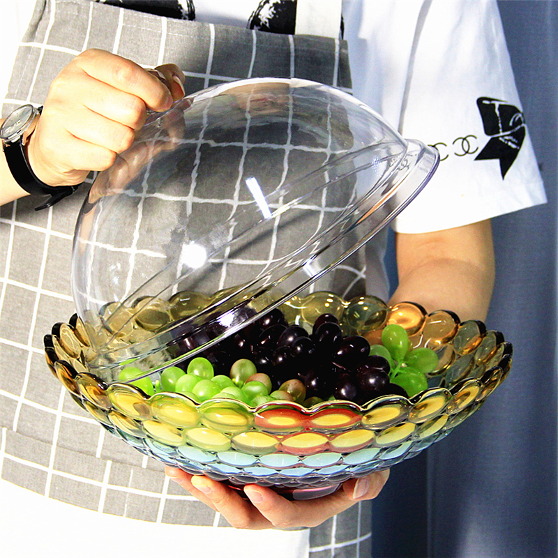 水晶玻璃碗水果盘果盘高端精致带盖家用客厅大号高档轻奢2024新款 - 图1