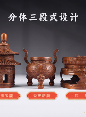 紫铜故宫宝鼎香炉摆件家居办公室装饰宝塔香炉落地大尺寸工艺礼品