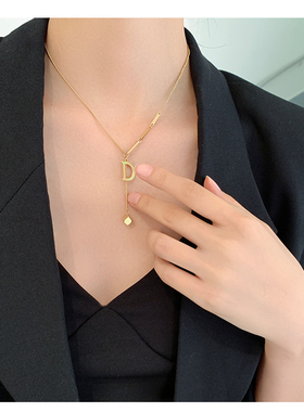 韩国小D字母项链吊坠女轻2