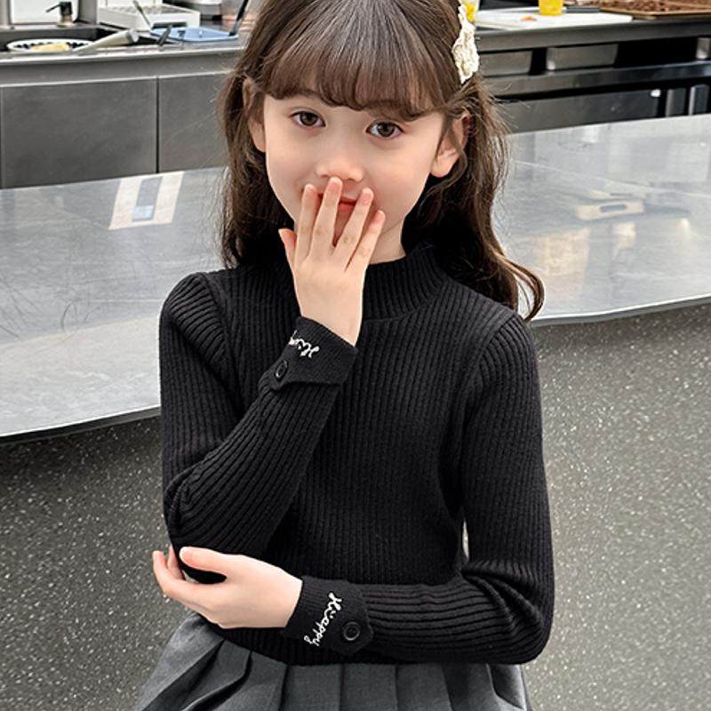 女童毛衣打底衫2025秋冬厚款针织衫中大童洋气加绒加厚一体绒内搭,淘宝优惠券,粉丝福利购,淘宝优惠卷