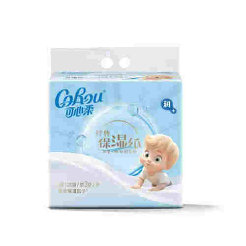 可心柔120抽经典婴幼儿柔软纸巾纸面巾柔润鼻敏感面巾纸家用大包 - 图0