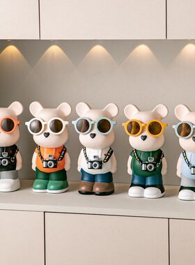 暴力熊存钱罐卡通创意现代客厅网红装饰品简约家居电视柜陶瓷摆件