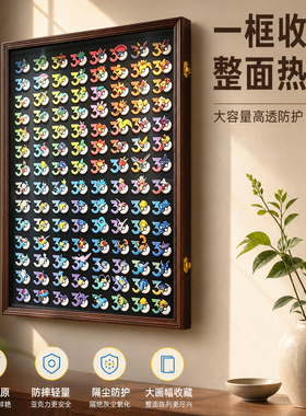 宝可梦30周年冰箱贴收纳展示相框合页磁力展示相框防尘罩可挂墙框