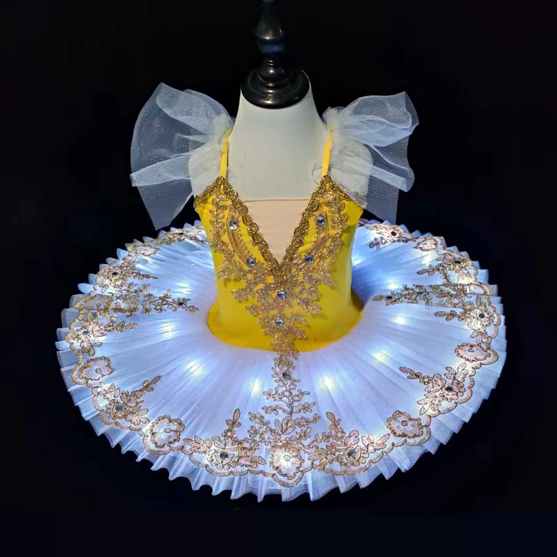儿童芭蕾舞裙发光舞蹈演出服tutu蓬蓬纱裙女童吊带表演服天鹅湖裙,淘宝优惠券,粉丝福利购,淘宝优惠卷