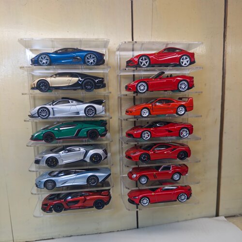1:64合金模型小汽车收纳盒摆件儿童口袋车风火轮玩具车展示置物架 - 图1