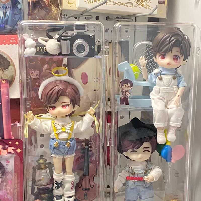 Ob11 display cabinet 12 points tall bjd baby house small size baby figure storage box light and love at night