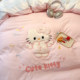 Full set of three-piece bed linens for student dormitory with your bag