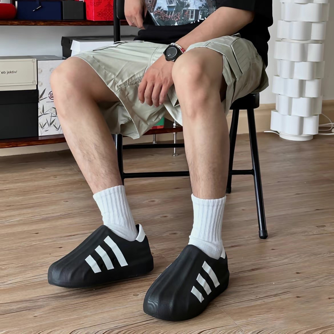 阿迪达斯三叶草Adidas AdiFOM Superstar一脚蹬洞洞鞋男女HQ8750 - 图2