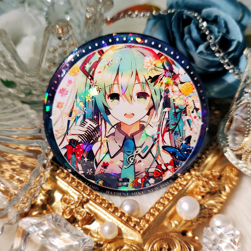 初音未来吧唧镭射徽章MIKU二次元动漫周边胸针虚拟偶像痛包女挂件 - 图2