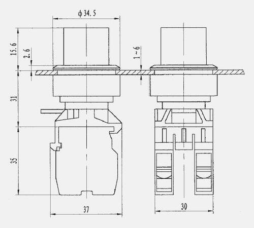 上海天逸tayee两位旋钮LA423Y2-11两档选择钥匙开关30mm iec60947 - 图0
