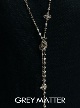 GREY MATTER 十字花晶叶锆石项链女轻奢小众长项链