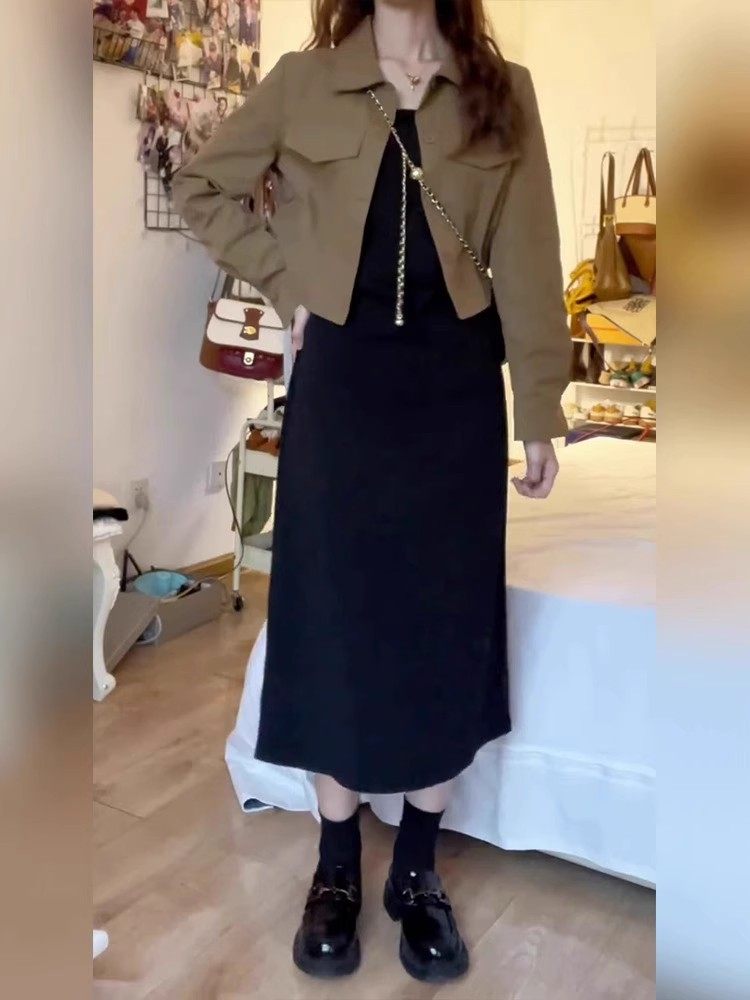 秋装搭配一整套高级感穿搭两件套装女西装外套背心长裙吊带连衣裙,淘宝优惠券,粉丝福利购,淘宝优惠卷