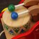 Drum pull cart toddler tractor wooden toy