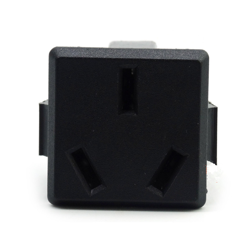 AC电源插座 国标三脚母座嵌入式侧卡位三扁脚ups/pdu10A接线横块 - 图2