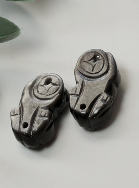 收藏级银曜石招财貔貅配饰