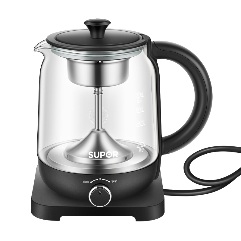 supor苏泊尔惠林专卖店苏泊尔煮茶器黑茶煮茶壶全自动家用电热烧养生壶玻璃蒸汽蒸茶器壶0