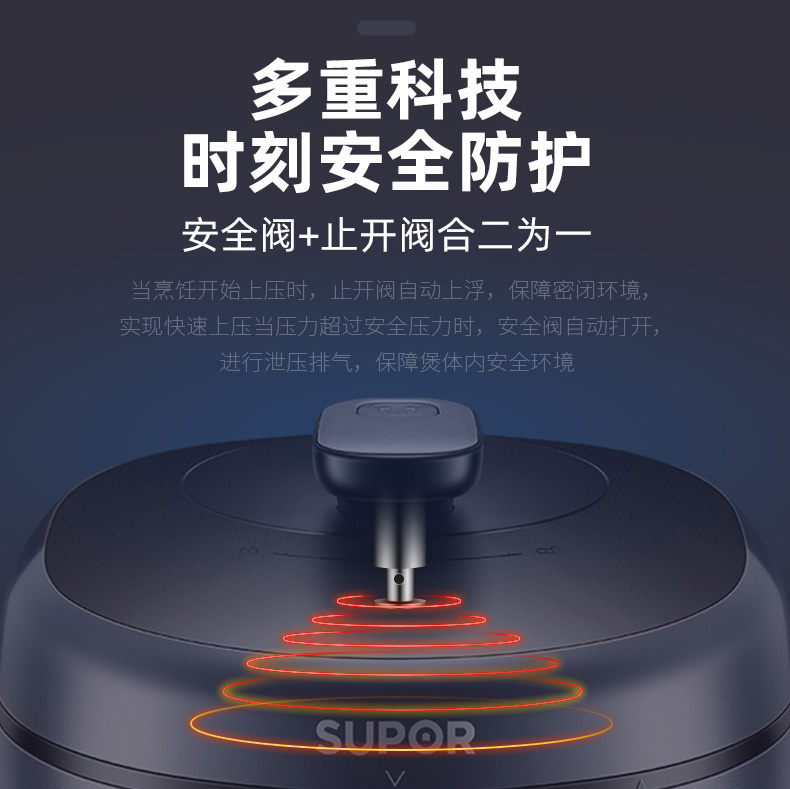 supor苏泊尔惠林专卖店苏泊尔电压力锅5L升家用全自动多功能智能高压饭煲正品1