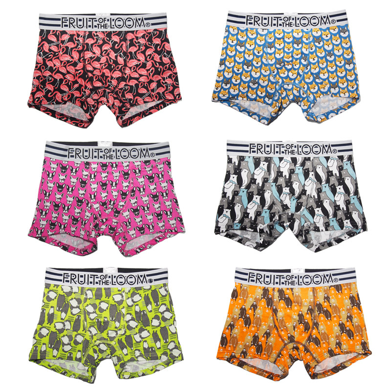 任满6件包邮 日单鲜果可爱萌趣动物秋田犬卡通内裤男印花平角裤,淘宝优惠券,粉丝福利购,淘宝优惠卷