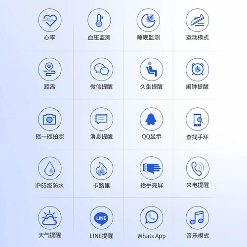 智能手环适用于oppo Reno5/6/7/8/9/10心率男女睡眠男女运动手表 - 图0