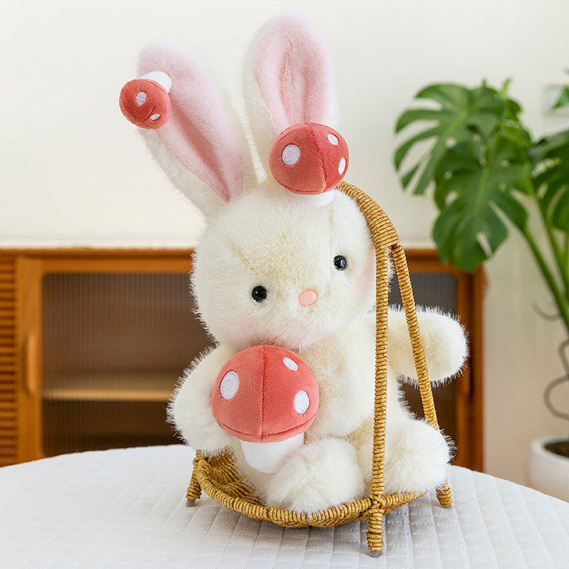 小白兔公仔抱蘑菇兔子玩偶毛绒玩具睡觉抱枕布娃娃男女孩生日礼物,淘宝优惠券,粉丝福利购,淘宝优惠卷