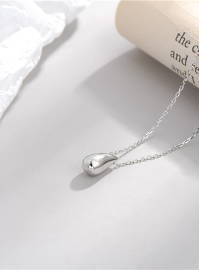 纯银水滴形吊坠几何现货锁骨链