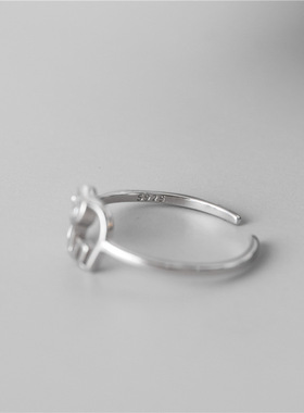 镶钻开口镂空小巧动物现货食指环