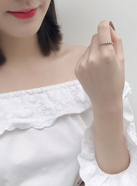 纯银复古百搭网红风可调节戒指