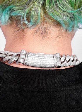 YBSJewelry20mm高密镶重工古巴项链