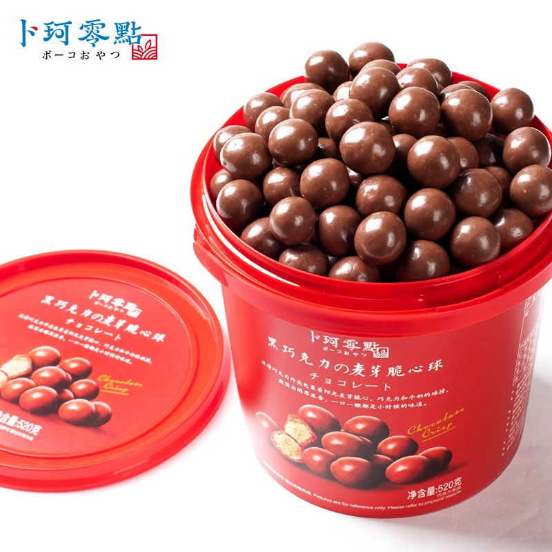 卜珂黑桶装纯可可脂夹心礼麦丽素 惠祥食品巧克力制品