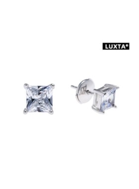 LUXTA S925 Zircon Earrings纯银方钻飞碟扣耳钉男女锆石潮高级感
