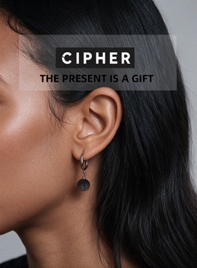 CIPHER原创 纯银黑曜石耳坠嘻哈男  耳饰高级感耳环女同款潮