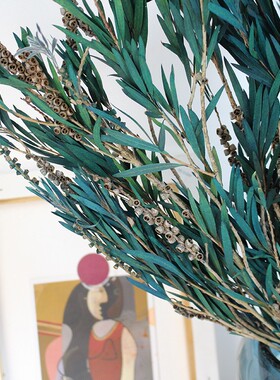 佛珠永生花真花软装空间陈设干花配叶干枝家居样板间装饰插花