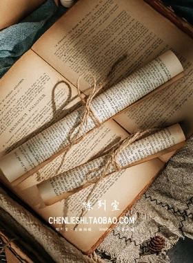 英文摄影道具复古橱窗布景旧书