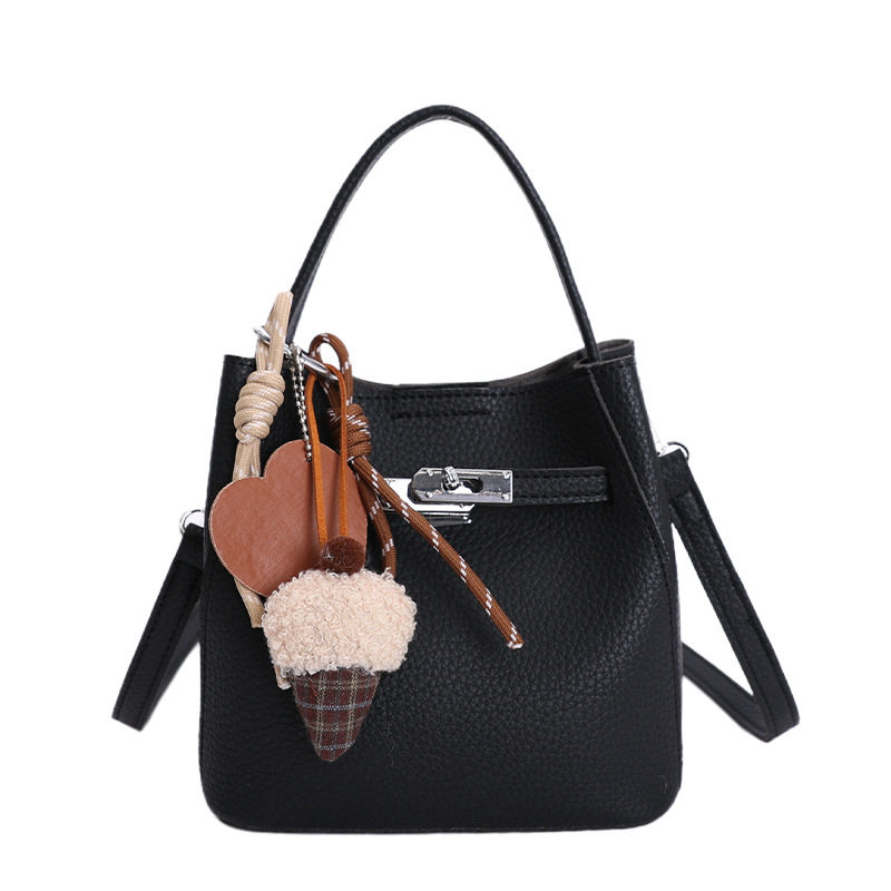 高级感轻奢荔枝纹手提小包包女2025新款软皮水桶包百搭通勤斜挎包,淘宝优惠券,粉丝福利购,淘宝优惠卷