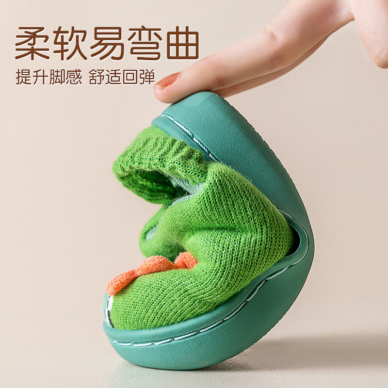 冬季儿童棉拖鞋男女童卡通恐龙居家保暖加厚软底婴幼儿毛拖鞋,淘宝优惠券,粉丝福利购,淘宝优惠卷