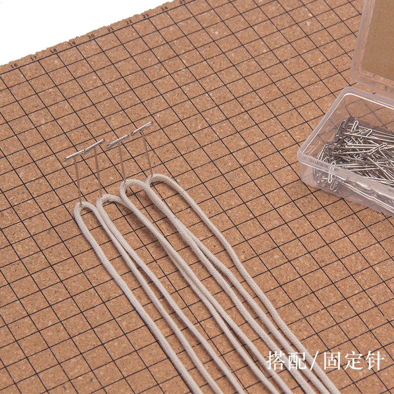 闲惠居家macrame编绳方格软垫板DIY手链编织固定工具正方形软木板-图0